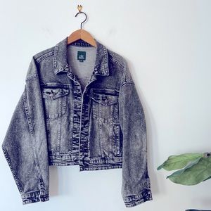 Wild Fable Cropped Denim Trucker Jacket Grey Size M